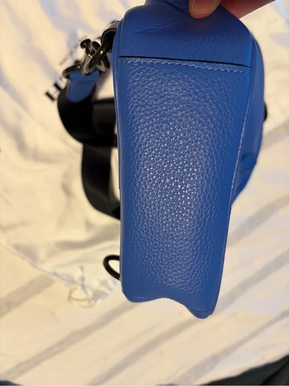 Coach Royal Blue Pebbled Leather Sling Bag for Men